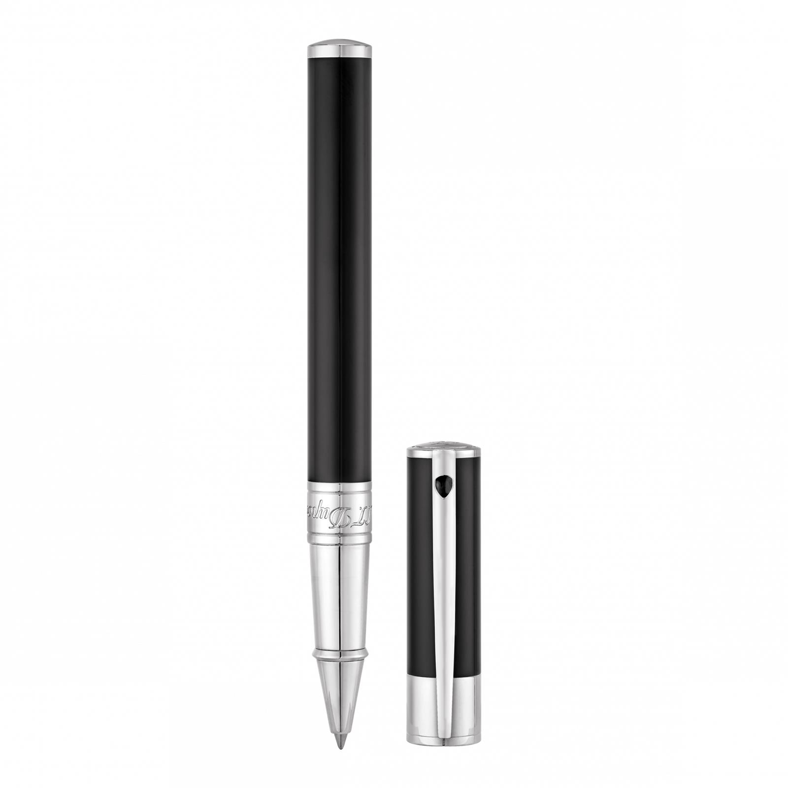 CHROME FINISH BLACK ROLLERBALL PEN