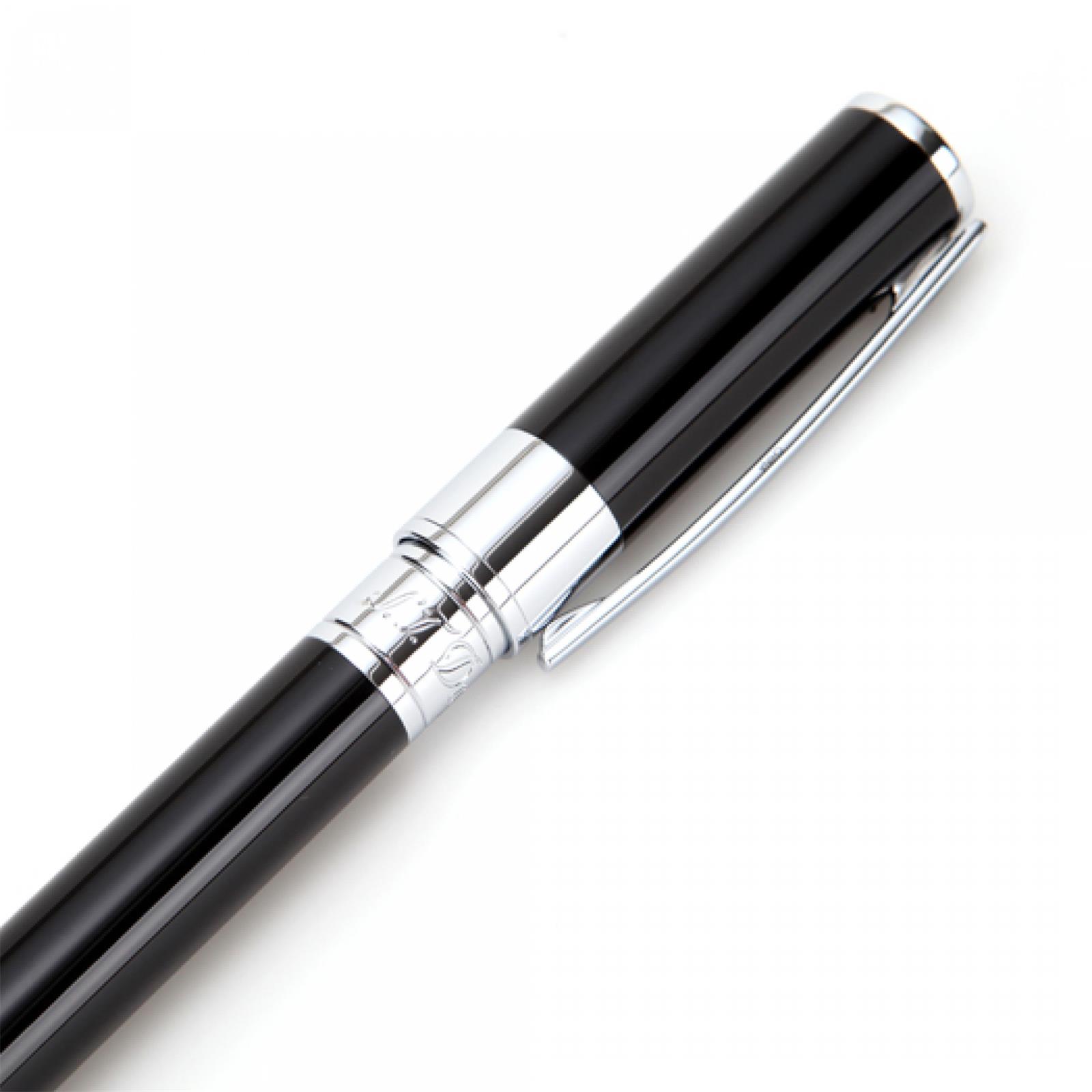 CHROME FINISH BLACK ROLLERBALL PEN view 4