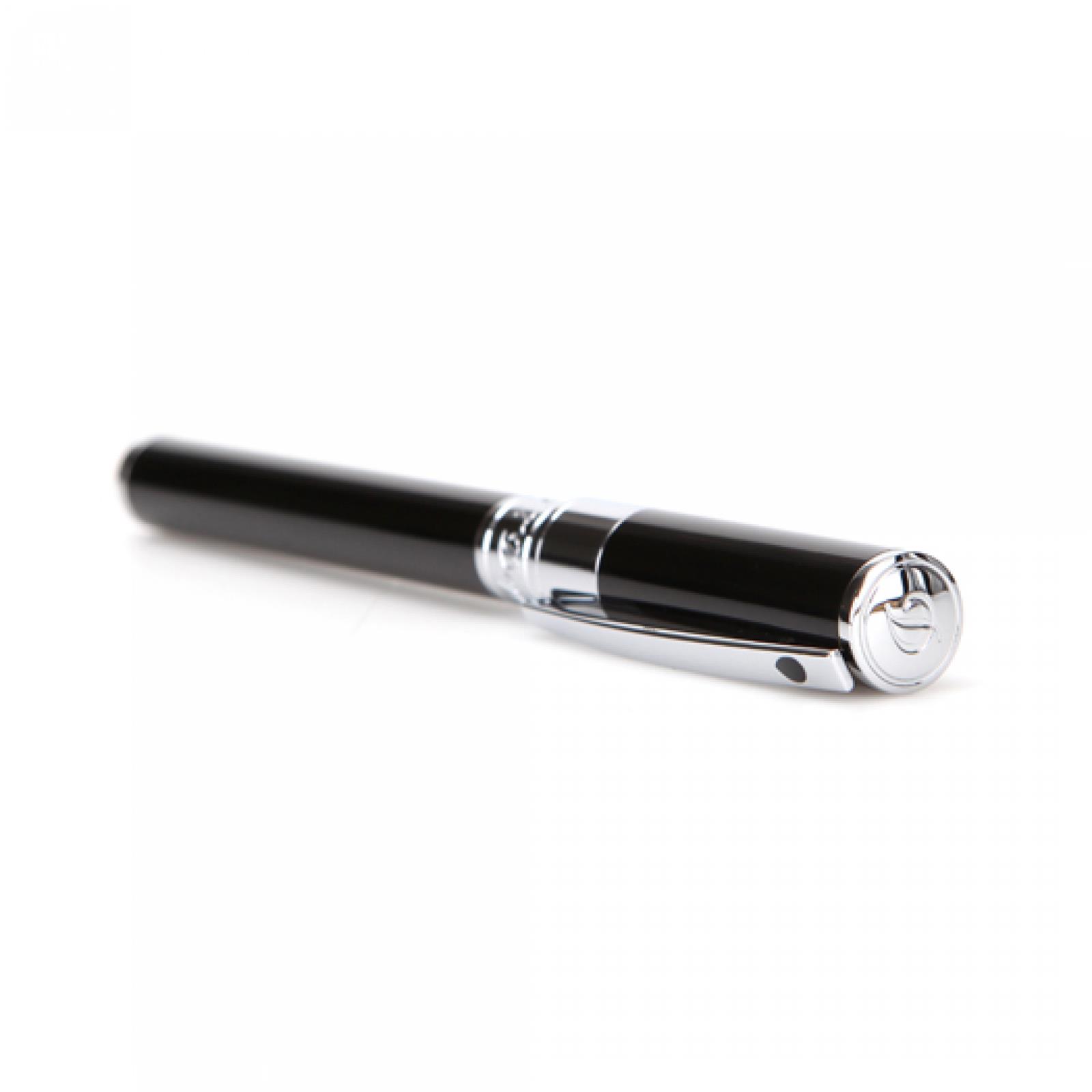 CHROME FINISH BLACK ROLLERBALL PEN view 3
