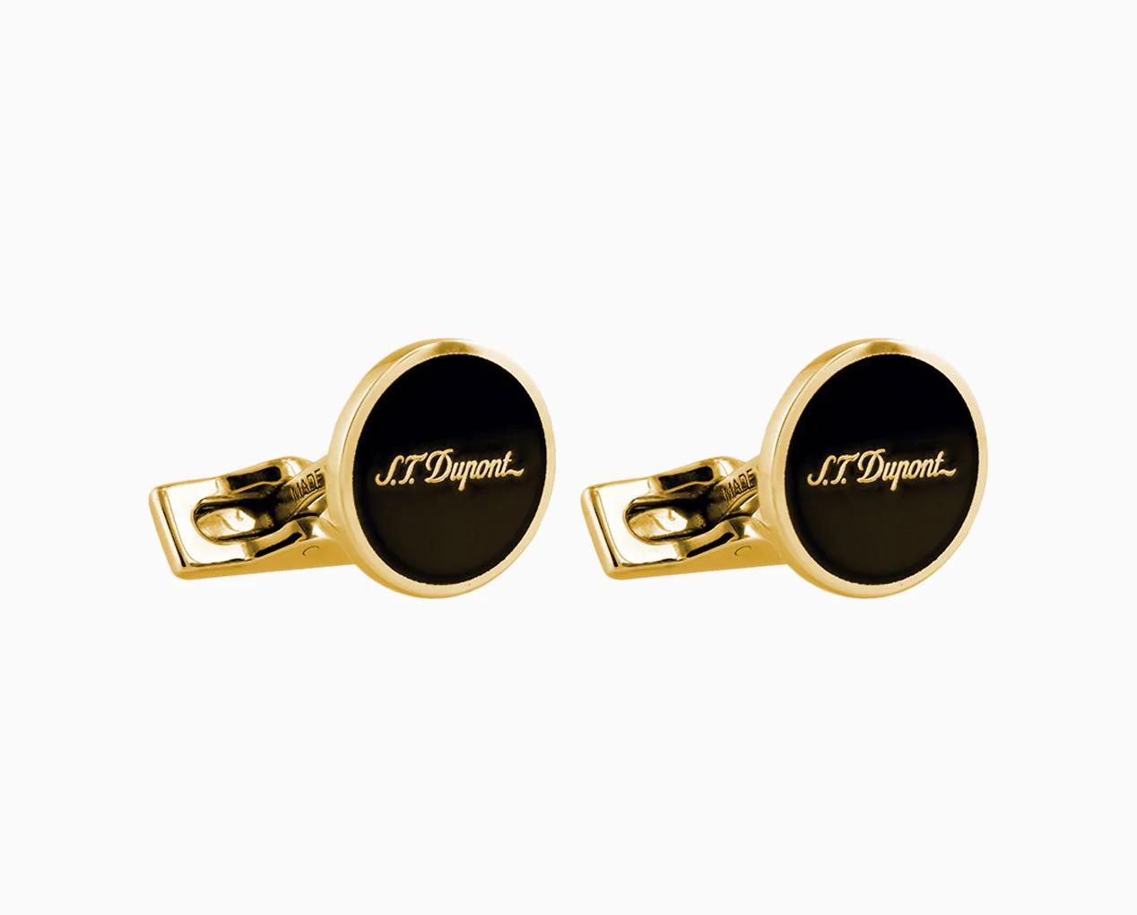 CUFFLINKS STD BLACK LAQ/GOLDEN