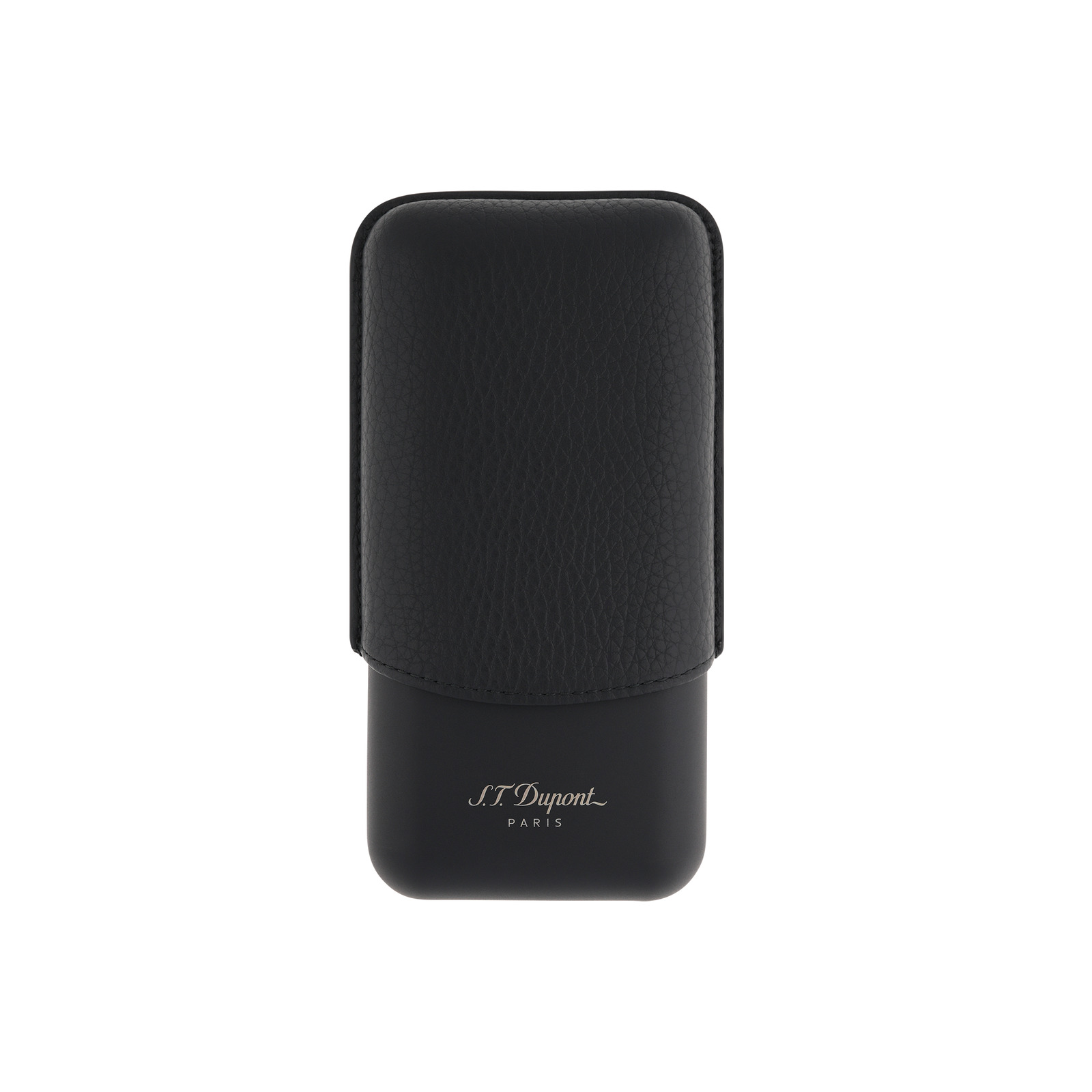 3 cigar case Leather case Black
