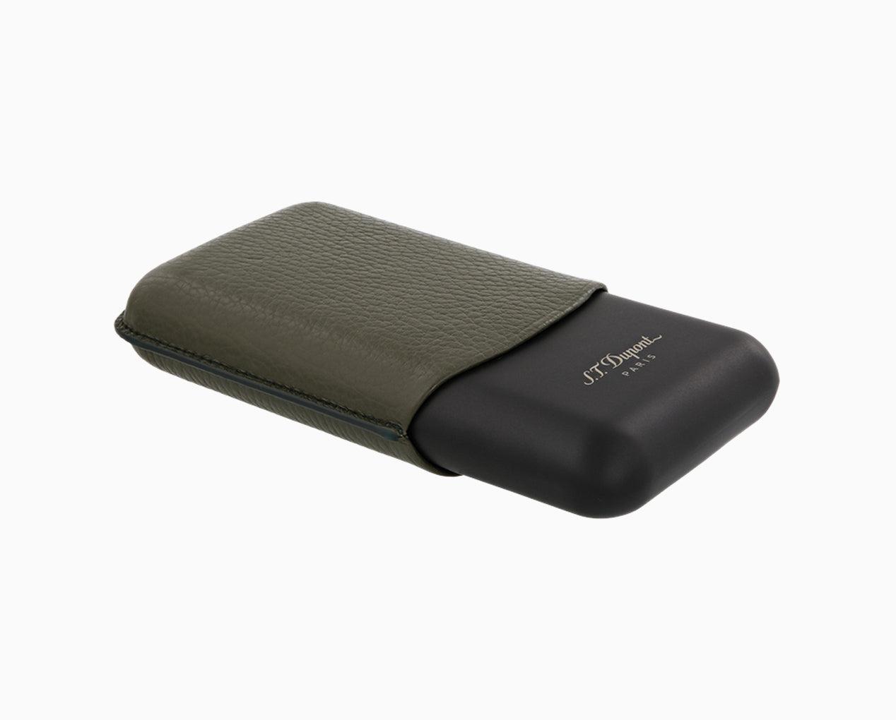 KHAKI GRAINED AND MATT TRIPLE CIGAR CASE view 3