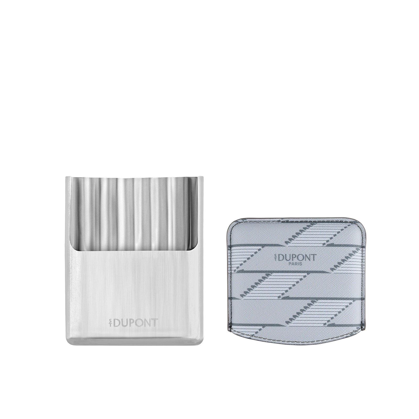 Cigarette case Coated canvas case monogram 1872 grey view 3