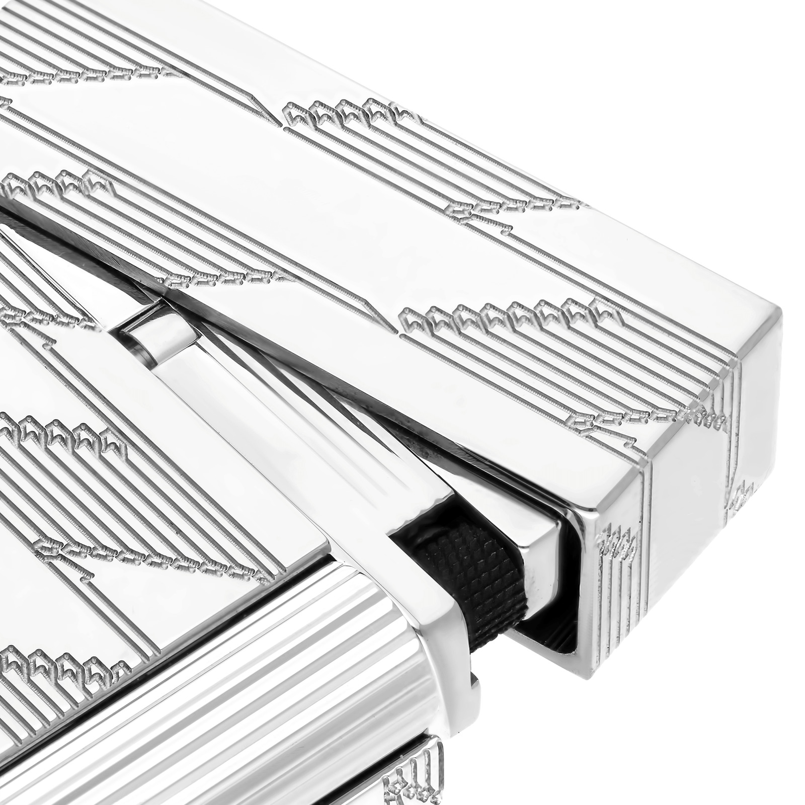 Ligne 2 Guilloche Lighter Monogram 1872 Silver view 2