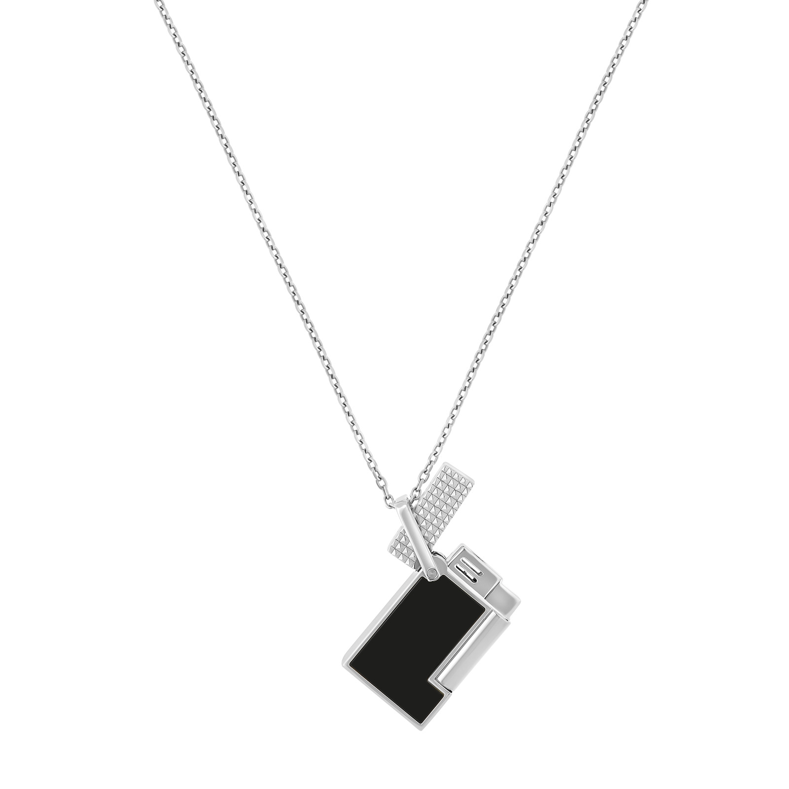 lighter necklace Lacquered lighter  silver