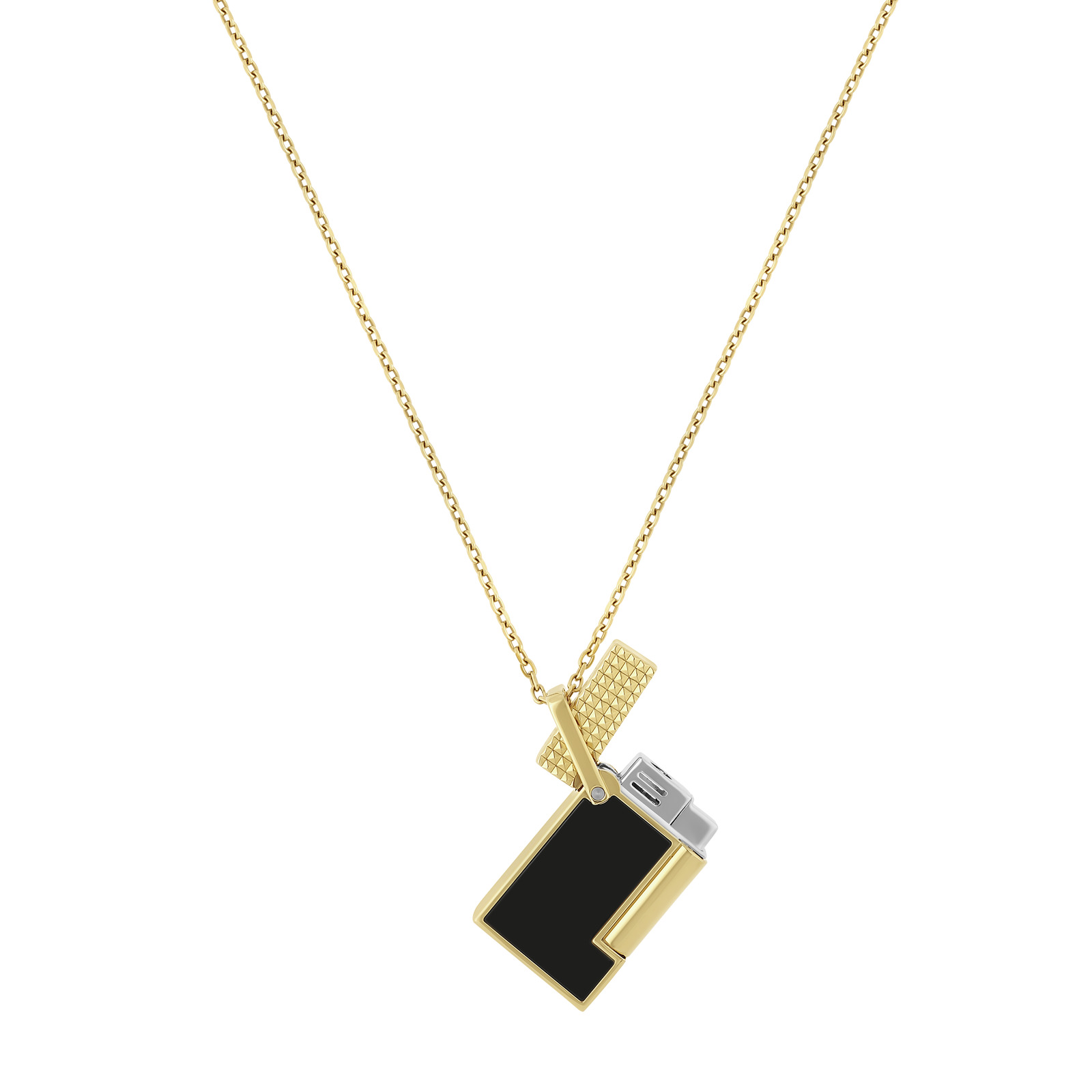 lighter necklace Lacquered lighter  golden