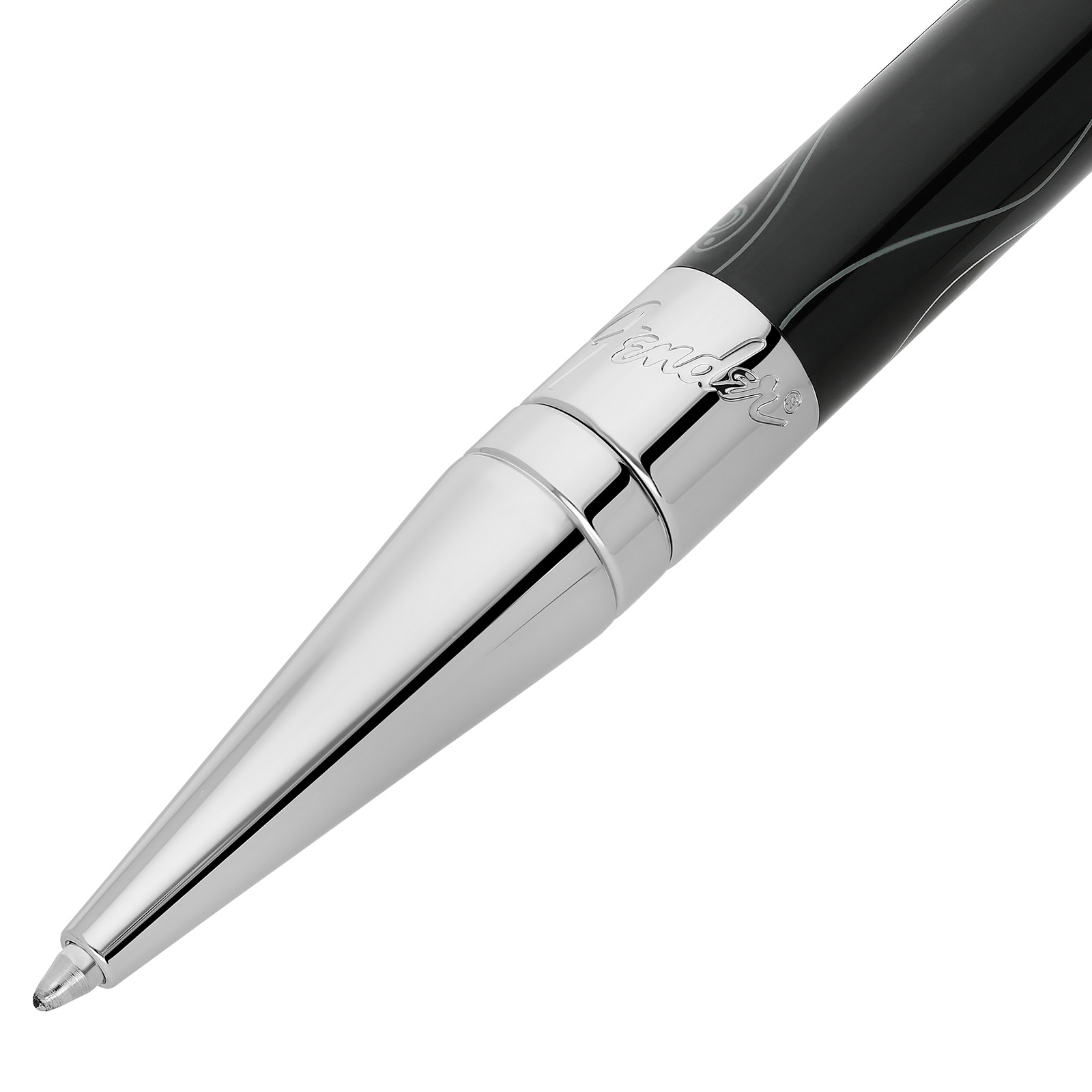 initial Ballpoint pen fender black view 2