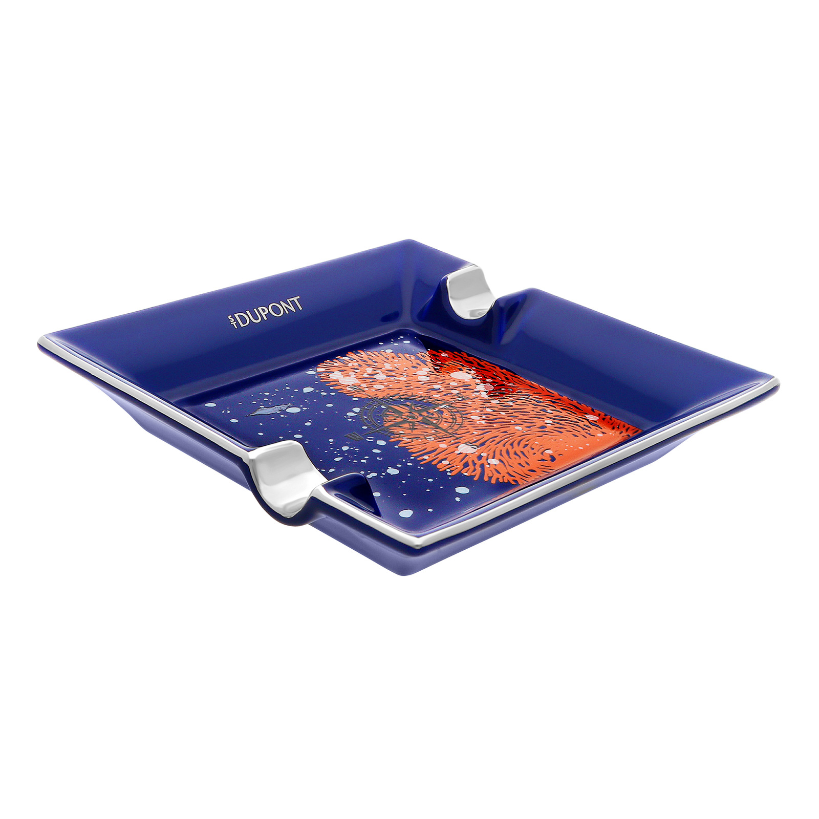 ashtray Porcelain 20'000 Leagues under the seas royal blue view 2