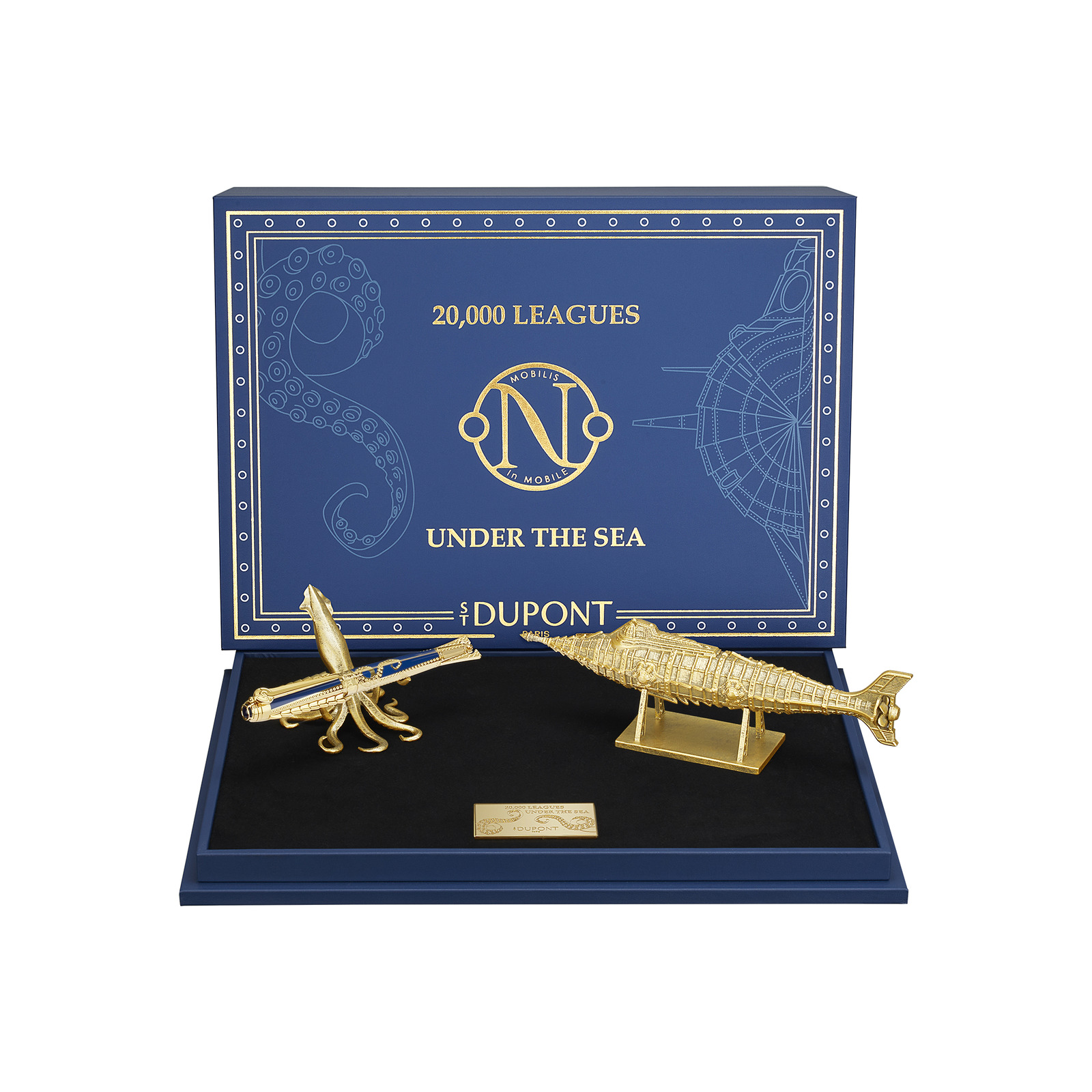 Set Writing Instrument Set Writing Instrument Mobilis in Mobile 20'000 Leagues under the seas blue gulf stream