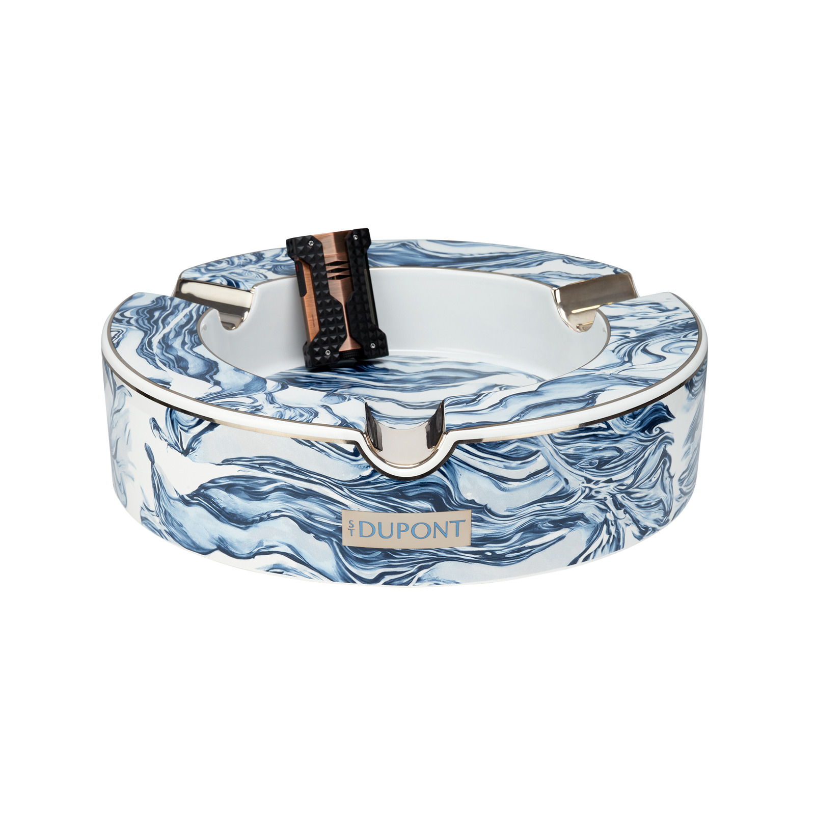 Ashtray  XL porcelain  blue view 2