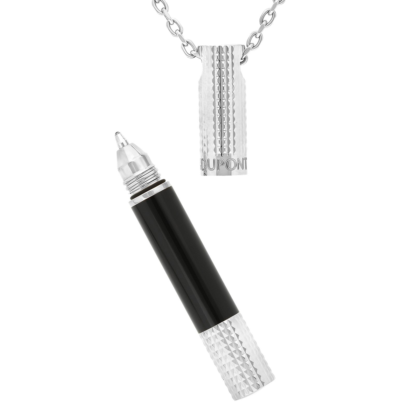 Mini pen Necklace Ballpoint pen silver
