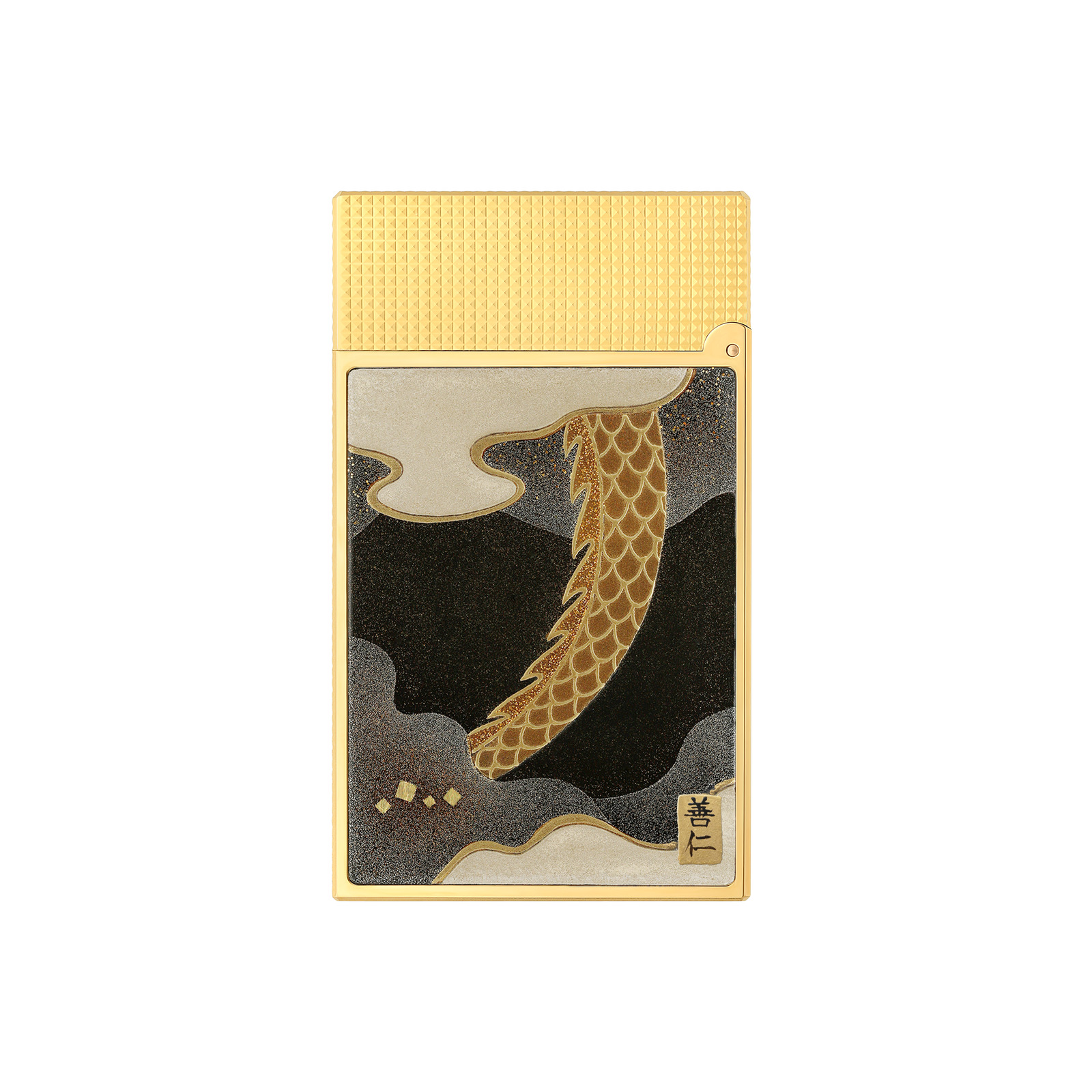 ligne 2 Lacquered lighter maki-e brown view 3