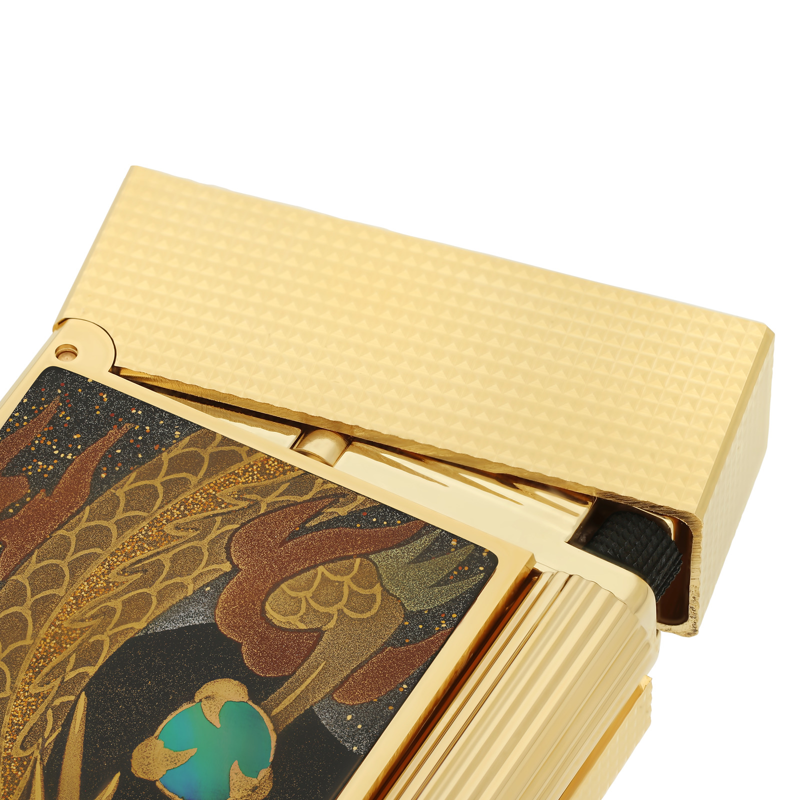 ligne 2 Lacquered lighter maki-e brown view 2