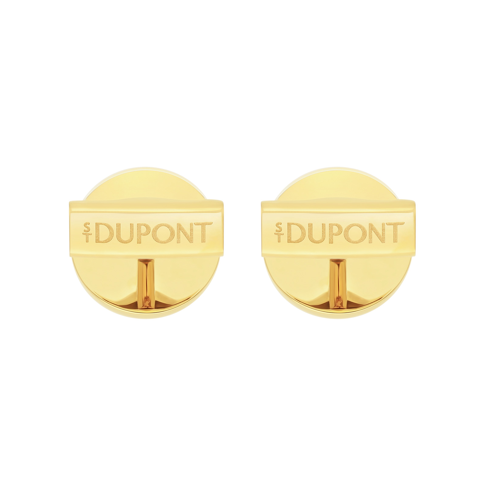 cufflinks Round diamond head cufflinks gold view 2