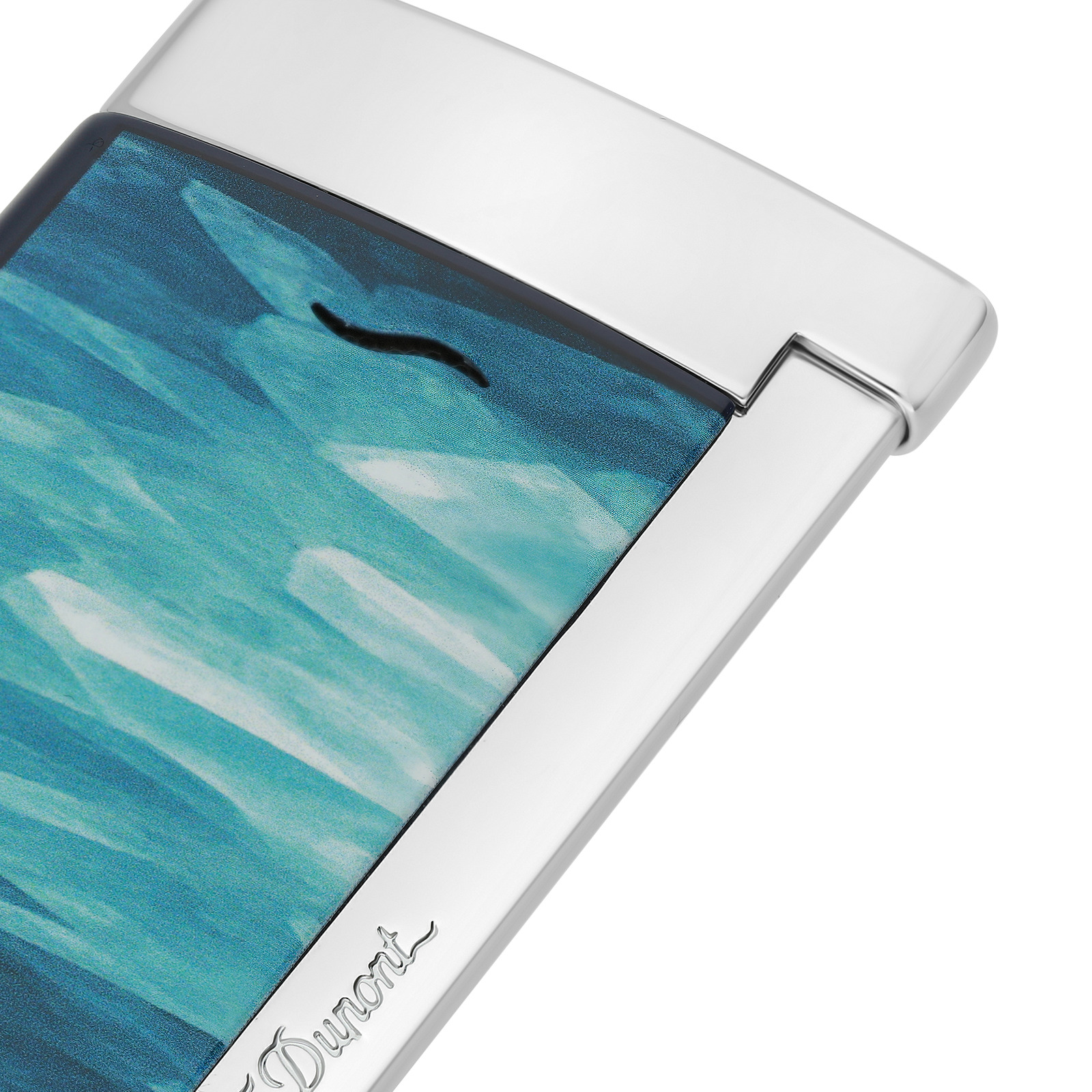Slim 7 Lacquered lighter Géode blue view 2