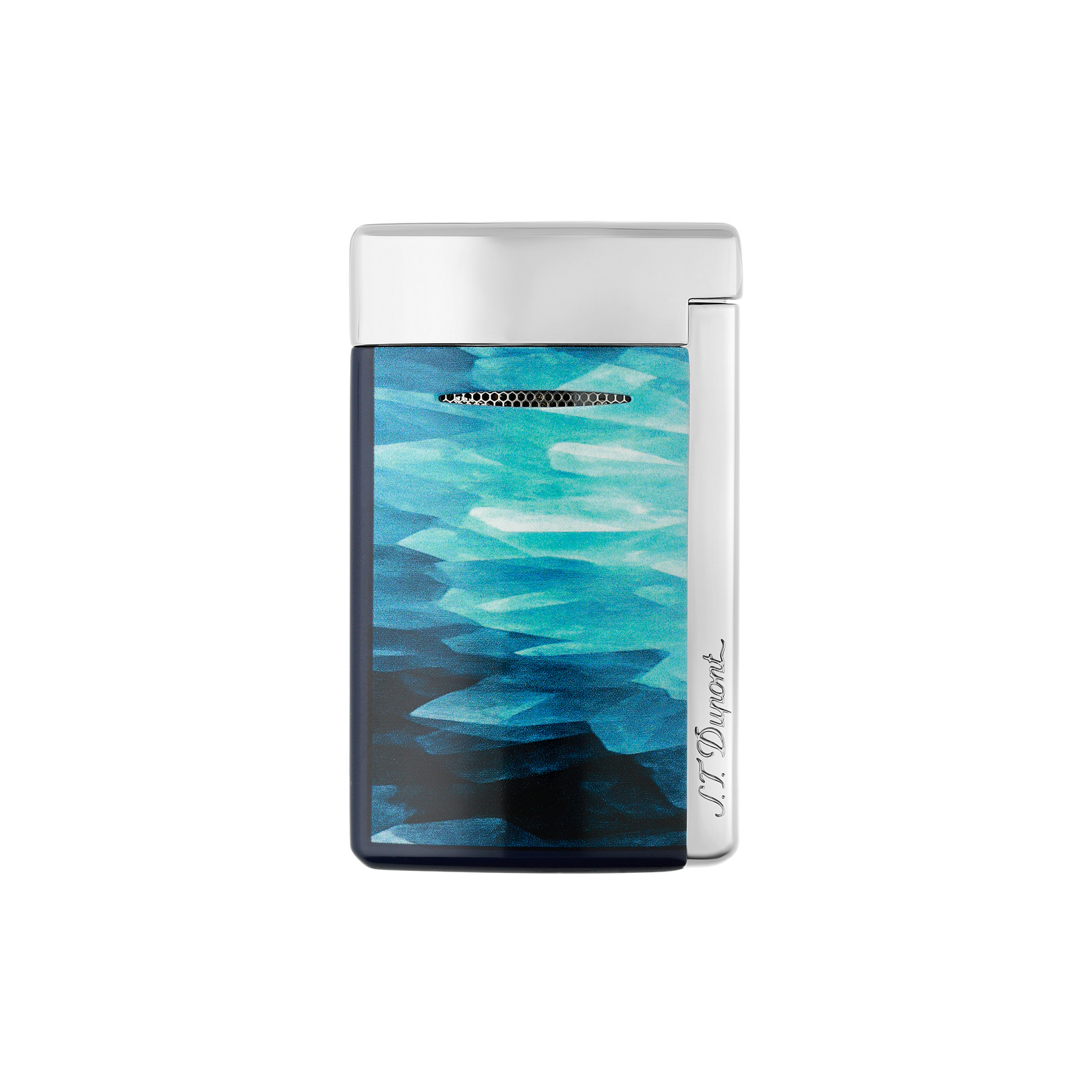 Minijet Lacquered lighter Géode blue