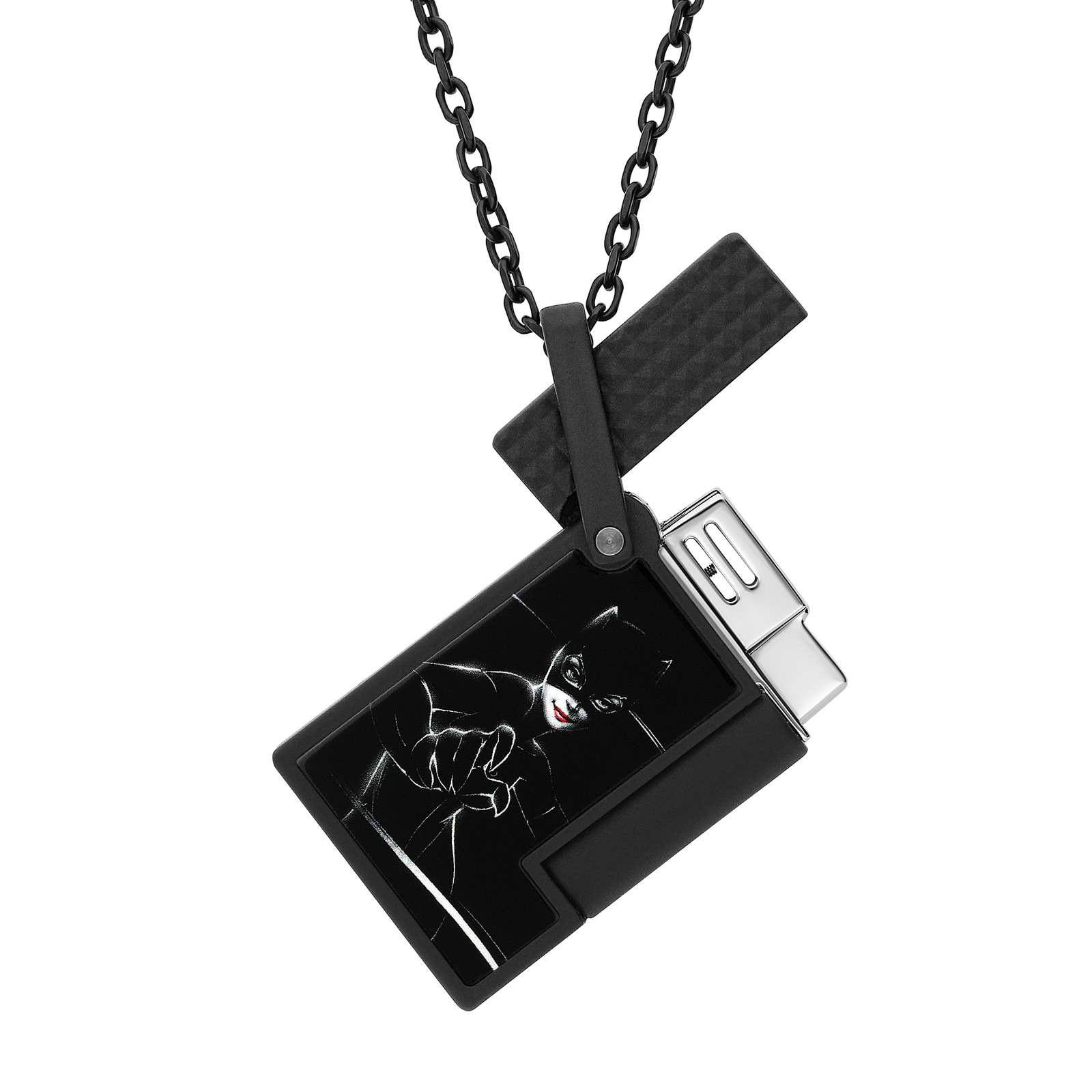 lighter necklace Lacquered Catwoman black DC COMICS